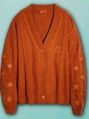 Taylor Swift The Life of a Showgirl Cardigan in Sparkly Orange